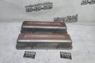 Aluminum Corvette Finned Valve Covers BEFORE Chrome-Like Metal Polishing and Buffing Services / Restoration Services - Aluminum Polishing - Valve Cover Polishing