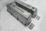 Ford Racing Aluminum Valve Covers BEFORE Chrome-Like Metal Polishing and Buffing Services | Restoration Services | Valve Cover Polishing