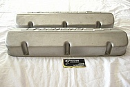 Chevrolet Aluminum Engine Valve Covers BEFORE Chrome-Like Metal Polishing and Buffing Services