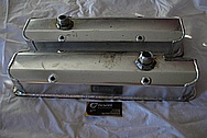 Aluminum V8 Valve Covers BEFORE Chrome-Like Metal Polishing and Buffing Services Plus Painting Services 