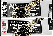 Rolex Submariner 2 Tone Gold / Stainless Steel Black Dial Watch AFTER Chrome-Like Metal Polishing and Buffing Services / Restoration Service / Gold Polishing / Stainless Steel Polishing 