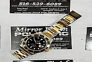 Rolex Submariner 2 Tone Gold / Stainless Steel Black Dial Watch BEFORE Chrome-Like Metal Polishing and Buffing Services / Restoration Service / Gold Polishing / Stainless Steel Polishing 