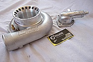 2009 Mitsubishi EVO 9 Aluminum Thermostat Housing BEFORE Chrome-Like Metal Polishing and Buffing Services Plus Clearcoating Services 
