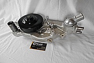 Chevrolet Corvette Aluminum Water Pump Housing BEFORE Chrome-Like Metal Polishing - Aluminum Polishing Services 