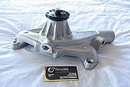Chevy V8 Aluminum Water Pump BEFORE Chrome-Like Metal Polishing and Buffing Services