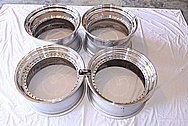 Work 3 Piece Aluminum Wheels AFTER Chrome-Like Metal Polishing and Buffing Services / Restoration Services