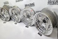 Aluminum Wheels BEFORE Chrome-Like Metal Polishing and Buffing Services / Restoration Services - Aluminum Polishing - Wheel Piece Polishing