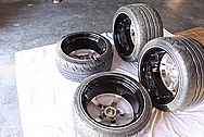 Aluminum Wheels AFTER Chrome-Like Metal Polishing and Buffing Services / Restoration Services Plus Custom Painting Services 