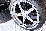 Aluminum Wheels AFTER Chrome-Like Metal Polishing and Buffing Services / Restoration Services Plus Custom Painting Services 