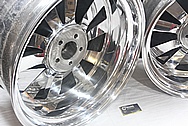 Front and Back of Aluminum Wheels AFTER Chrome-Like Metal Polishing and Buffing Services / Restoration Services