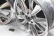 Front and Back of Aluminum Wheels AFTER Chrome-Like Metal Polishing and Buffing Services / Restoration Services