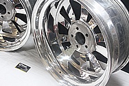 Front and Back of Aluminum Wheels AFTER Chrome-Like Metal Polishing and Buffing Services / Restoration Services