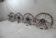 Core Brand 3 Piece Aluminum Wheels AFTER Chrome-Like Metal Polishing and Buffing Services