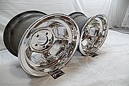 1960’s Halibrand Magnesium 5 Spoke Wheels BEFORE Chrome-Like Metal Polishing and Buffing Services / Restoration Services