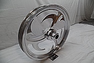 Custom Aluminum Motorcycle Wheel AFTER Chrome-Like Metal Polishing and Buffing Services / Restoration Services 