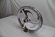 Custom Aluminum Motorcycle Wheel AFTER Chrome-Like Metal Polishing and Buffing Services / Restoration Services 