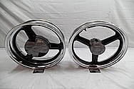 Aluminum Motorcycle / Bike Wheel Lips AFTER Chrome-Like Metal Polishing and Buffing Services / Restoration Services 