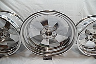 Aluminum Wheel Front Faces and Back Barrels AFTER Chrome-Like Metal Polishing