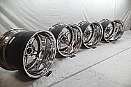 Black Coated Twin Spoke / 10 Blade Aluminum Wheels AFTER Chrome-Like Metal Polishing - Aluminum Polishing - Wheel Polishing