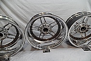 Black Coated Twin Spoke / 10 Blade Aluminum Wheels AFTER Chrome-Like Metal Polishing - Aluminum Polishing - Wheel Polishing