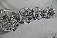 Intricate Aluminum Wheels AFTER Chrome-Like Metal Polishing and Buffing Services - Aluminum Polishing