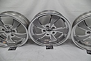 Intricate Aluminum Wheels AFTER Chrome-Like Metal Polishing and Buffing Services - Aluminum Polishing