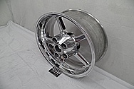 Aluminum Motorcycle Wheels AFTER Chrome-Like Metal Polishing and Buffing Services - Aluminum Polishing