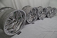 1957 Chevy Custom Aluminum Foose Racing Design Wheels AFTER Chrome-Like Metal Polishing and Buffing Services - Aluminum Polishing
