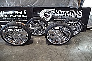 26" Truck Wheels AFTER Chrome-Like Metal Polishing and Buffing Services - Truck Wheel Polishing Service