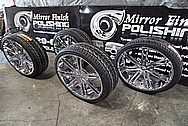 26" Truck Wheels AFTER Chrome-Like Metal Polishing and Buffing Services - Truck Wheel Polishing Service