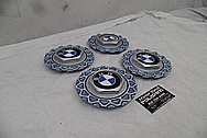 BMW Aluminum Wheel Centercaps AFTER Chrome-Like Metal Polishing and Buffing Services - Aluminum Polishing Services Plus Custom Painting Services 