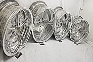 Aluminum Snowflake Wheels AFTER Chrome-Like Metal Polishing and Buffing Services - Aluminum Polishing - Wheel Polishing 