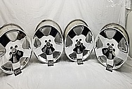 Aluminum 5 Star Wheels AFTER Chrome-Like Metal Polishing and Buffing Services - Aluminum Polishing - Wheel Polishing