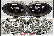BEFORE AND AFTER Chrome-Like Metal Polishing and Buffing Services / Restoration Services - Aluminum Wheel Polishing