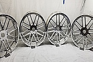 Razor All Terrain Vehicle Aluminum Wheels AFTER Chrome-Like Metal Polishing - Aluminum Polishing