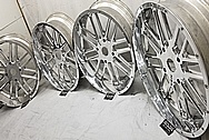 Razor All Terrain Vehicle Aluminum Wheels AFTER Chrome-Like Metal Polishing - Aluminum Polishing