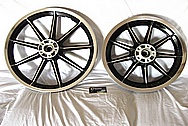 Aluminum Motorcycle Wheel AFTER Chrome-Like Metal Polishing and Buffing Services Plus Custom Painting Services 