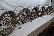 Aluminum Wheel BEFORE Chrome-Like Metal Polishing and Buffing Services / Restoration Services 