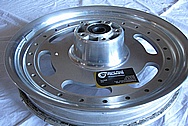 Aluminum Motorcycle Wheel BEFORE Chrome-Like Metal Polishing and Buffing Services