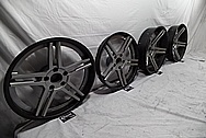 Core Brand 3 Piece Aluminum Wheels BEFORE Chrome-Like Metal Polishing and Buffing Services