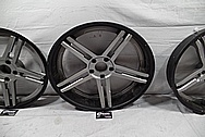 Core Brand 3 Piece Aluminum Wheels BEFORE Chrome-Like Metal Polishing and Buffing Services