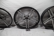 Core Brand 3 Piece Aluminum Wheels BEFORE Chrome-Like Metal Polishing and Buffing Services