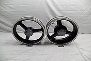 Aluminum Motorcycle / Bike Wheel Lips BEFORE Chrome-Like Metal Polishing and Buffing Services / Restoration Services 
