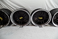 Black Coated Twin Spoke / 10 Blade Aluminum Wheels BEFORE Chrome-Like Metal Polishing - Aluminum Polishing - Wheel Polishing