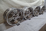 Intricate Aluminum Wheels BEFORE Chrome-Like Metal Polishing and Buffing Services - Aluminum Polishing