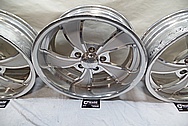 Intricate Aluminum Wheels BEFORE Chrome-Like Metal Polishing and Buffing Services - Aluminum Polishing