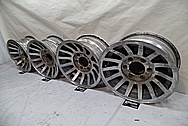 Intricate Aluminum Wheels BEFORE Chrome-Like Metal Polishing and Buffing Services - Aluminum Polishing