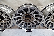 Intricate Aluminum Wheels BEFORE Chrome-Like Metal Polishing and Buffing Services - Aluminum Polishing