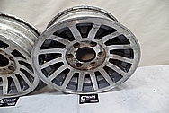 Intricate Aluminum Wheels BEFORE Chrome-Like Metal Polishing and Buffing Services - Aluminum Polishing