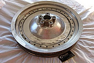 Aluminum Motorcycle Wheel BEFORE Chrome-Like Metal Polishing and Buffing Services
